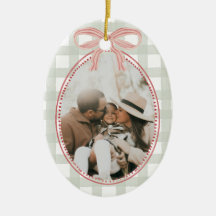Preppy  Roze Bow Familie Foto Kerst