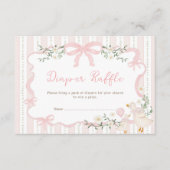 Preppy Roze Bow Gekke Goose Luier Raffle Informatiekaartje (Voorkant)