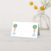 Preppy Roze Bow Topiary Meisje Baby shower Brunch Plaatskaartje (Voorkant)