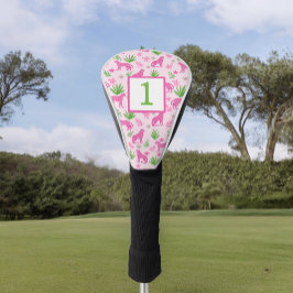 Preppy Roze Cheetah Custom Nummer Golfheadcover
