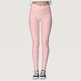 Preppy Roze Diamantpatroon Leggings