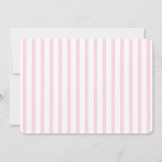 Preppy roze en blauw klein meisje Baby shower Part Kaart (Achterkant)