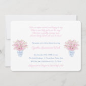 Preppy roze en blauw klein meisje Baby shower Part Kaart (Voorkant)