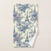 Preppy Roze en Blauw Parijse Eiffeltoren Toile Bad Handdoek (Handdoek)