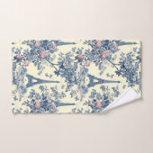 Preppy Roze en Blauw Parijse Eiffeltoren Toile Bad Handdoek (Handdoek)