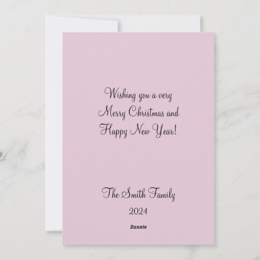 Preppy Roze en Blauwe Kerst Kaart (Achterkant)