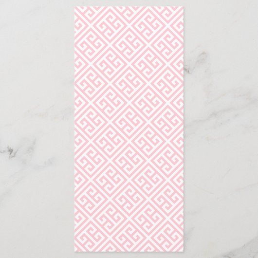 Preppy roze en Bleek blauw klein Baby shower Menu (Achterkant)