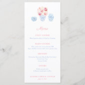 Preppy roze en Bleek blauw klein Baby shower Menu (Voorkant)