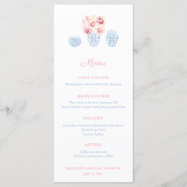 Preppy roze en Bleek blauw klein Baby shower Menu
