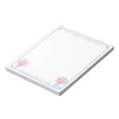 Preppy roze en Blue Custom Stationery met naam Notitieblok (Linkerzijde)