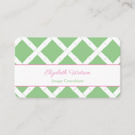 Preppy roze en Green Bamboo Trellis Visitekaartje