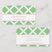 Preppy roze en Green Bamboo Trellis Visitekaartje (Voorkant / Achterkant)