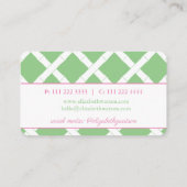 Preppy roze en Green Bamboo Trellis Visitekaartje (Achterkant)