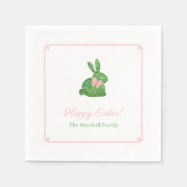 Preppy roze en Green Easter Bunny Brunch Party Servet