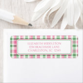 Preppy Roze en Groen Geplakt Gepersonaliseerd Etiket (Insitu)