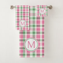 Preppy roze en groen geplakt monogram