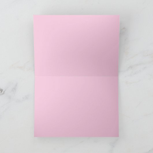 Preppy roze en groen geplakt monogram bedankkaart (Binnen)