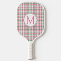 Preppy roze en groen geplakt monogram