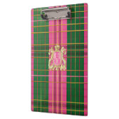 Preppy Roze en Groen Geplakt Monogrammed Klembord (Links)