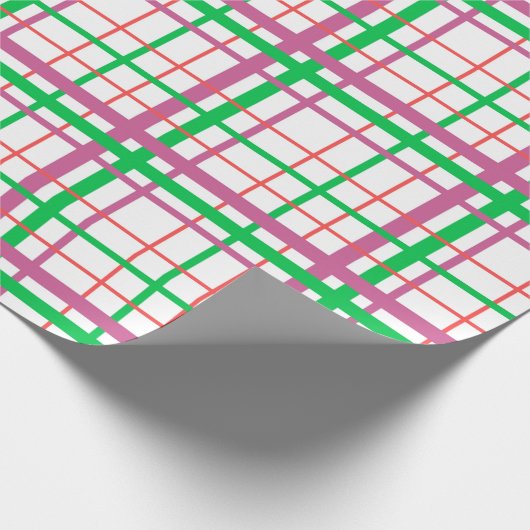 Preppy Roze en Groen  geplakt omslagpapier Cadeaupapier (Hoek)