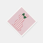 Preppy roze en groen gestreept konijntje servet (Hoek)