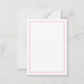 Preppy Roze en Groen Gestreepte Boog Gepersonalise Notitiekaartje (Achterkant)