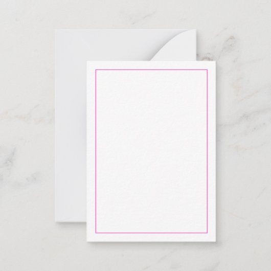 Preppy Roze en Groen Gestreepte Boog Gepersonalise Notitiekaartje (Achterkant)