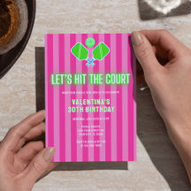 Preppy Roze en Groen Gestreepte Pickleball Verjaar