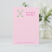 Preppy Roze en Groen Golf Stationery Note Kaart (Staand voorkant)