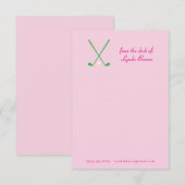 Preppy Roze en Groen Golf Stationery Note Kaart (Voorkant / Achterkant)