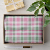Preppy Roze en Groen Karo Tissuepapier (Geschenk)
