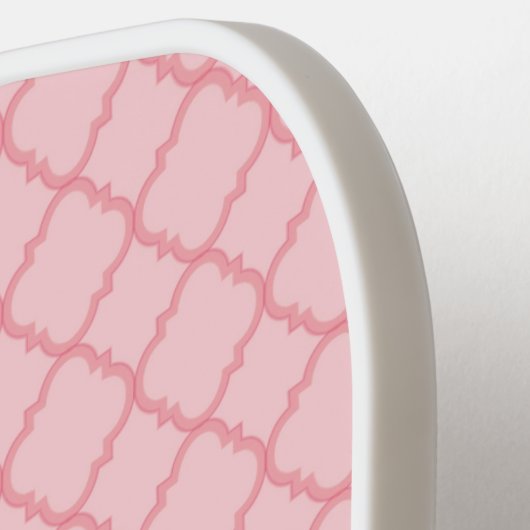 Preppy Roze en Groen Monogram Vierkante folie Pickleball Paddle (Links Detail)