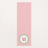 Preppy Roze en Groen Monogram Vierkante folie Yogamat (Voorkant)