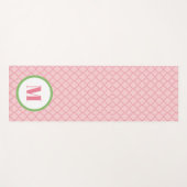 Preppy Roze en Groen Monogram Vierkante folie Yogamat (Voorkant (horizontaal))