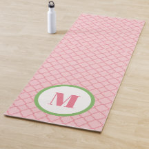 Preppy Roze en Groen Monogram Vierkante folie