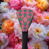 Preppy Roze en Groen Monogrammed Diamant Motief Golfheadcover