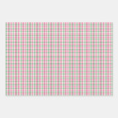 Preppy Roze en Groen Plaid Inpakpapier Vel (Voorkant 3)