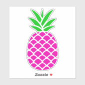 Preppy roze en groene ananas sticker (Vel)