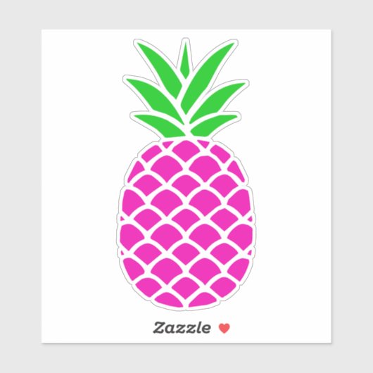 Preppy roze en groene ananas sticker (Vel)