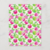 Preppy Roze en Groene Appels Monogram Informatiekaartje (Achterkant)