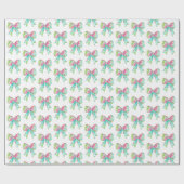 Preppy roze en groene bogen cadeaupapier (Vlak)