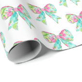 Preppy roze en groene bogen cadeaupapier (Rol Hoek)