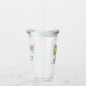 Preppy roze en groene bogen gepersonaliseerd acryl drinkbeker (Rechts)