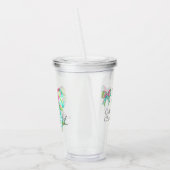 Preppy roze en groene bogen gepersonaliseerd acryl drinkbeker (Links)