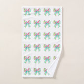 Preppy roze en groene bogen gepersonaliseerd bad handdoek (Handdoek)