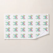 Preppy roze en groene bogen gepersonaliseerd bad handdoek (Handdoek)