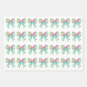 Preppy roze en groene bogen inpakpapier vel (Voorkant)