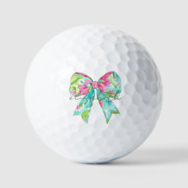 Preppy roze en groene boog gepersonaliseerd golfballen