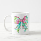 Preppy roze en groene boog gepersonaliseerd koffiemok (Links)