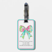 Preppy Roze en Groene Boog Gepersonaliseerde Reize Bagagelabel (Achterkant verticaal)